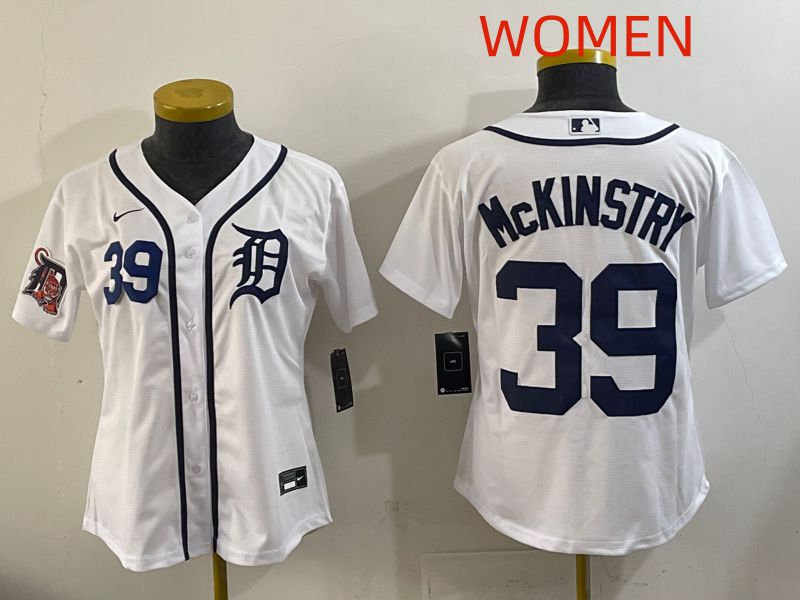 Women Detroit Tigers #39 Mckinstry White Game Nike MLB Jersey style 006